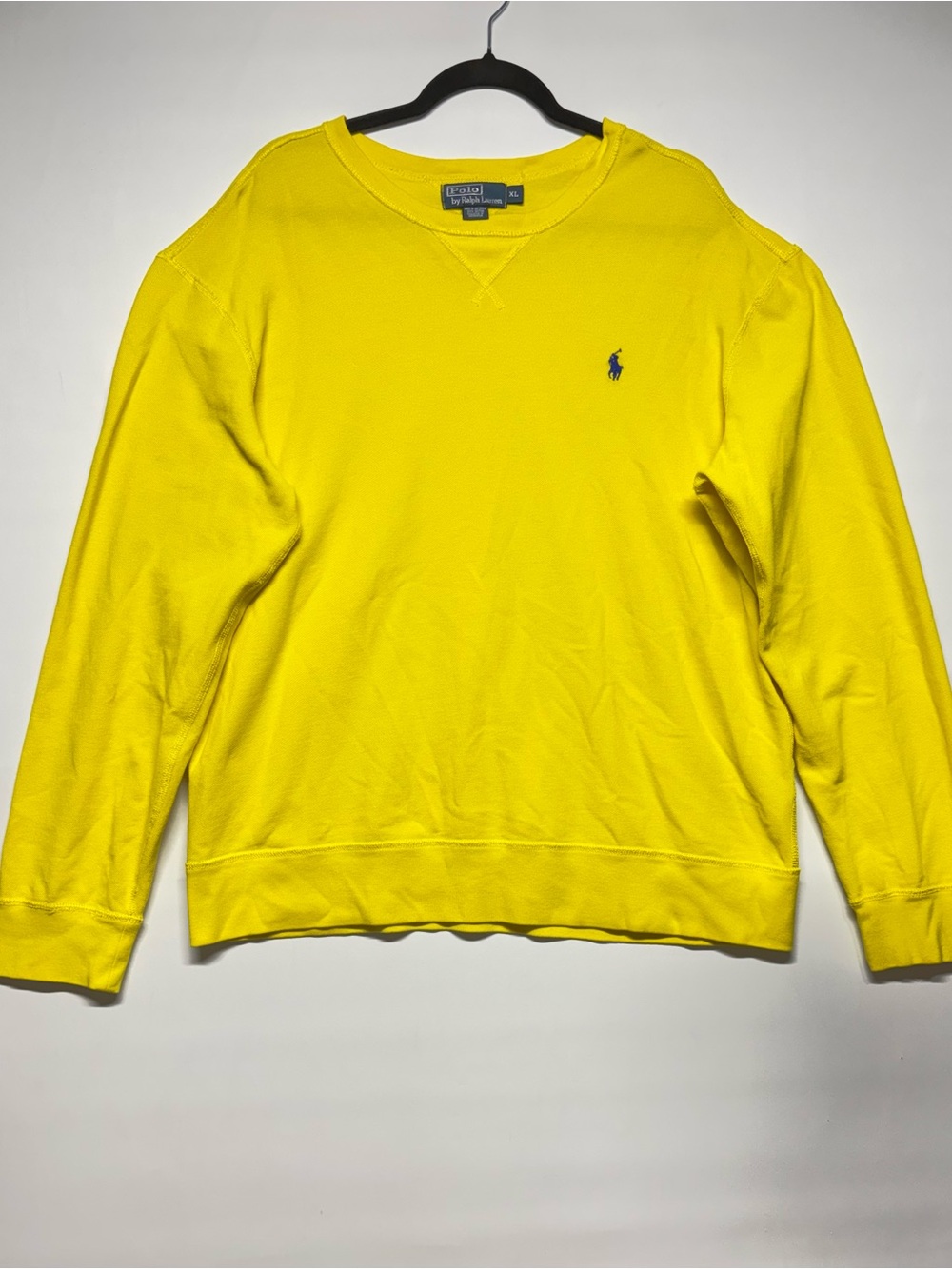 ✨Polo by Ralph Lauren Men’s Yellow Crewneck Sweatshirt Size XL - Picture 4 of 15